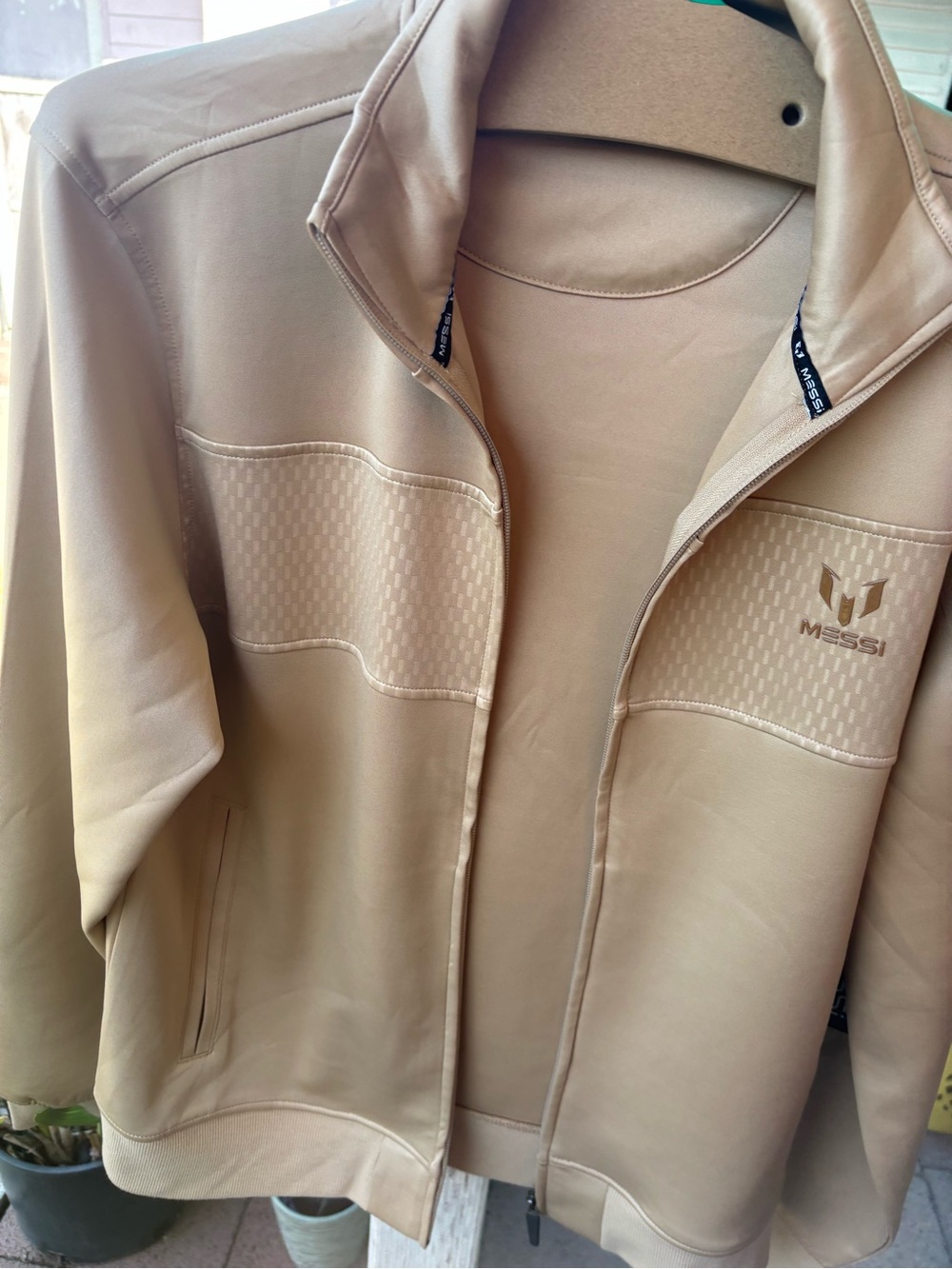 Men's Tan Messi collection new  Zip-Up Track Jacket